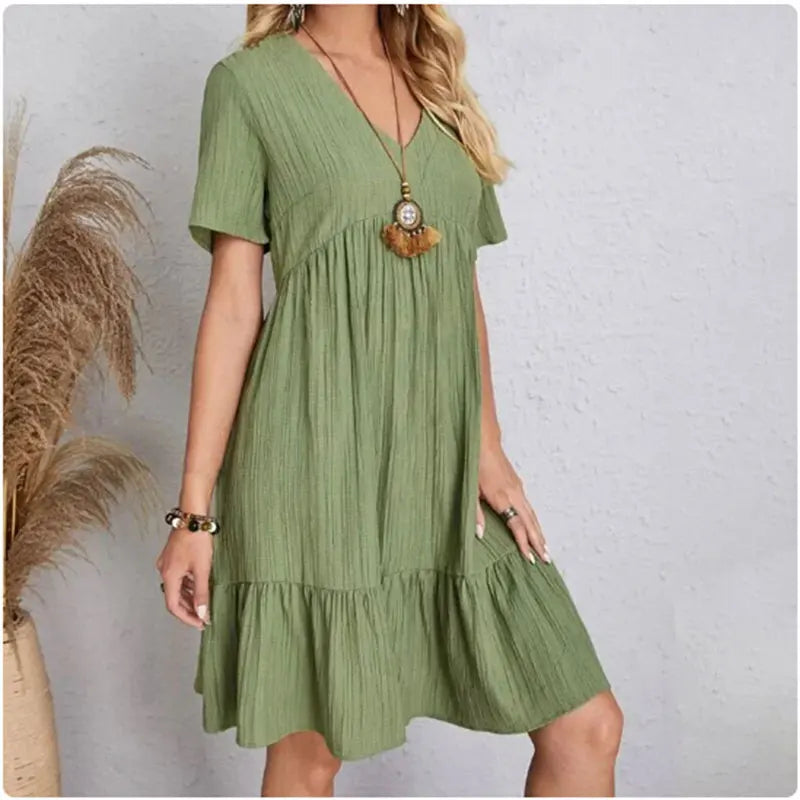 Annika | Elegantes Peplum Kleid für Damen kurzarm