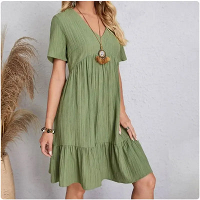 Annika | Elegantes Peplum Kleid für Damen kurzarm