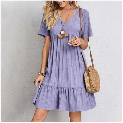 Annika | Elegantes Peplum Kleid für Damen kurzarm