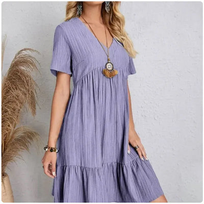 Annika | Elegantes Peplum Kleid für Damen kurzarm
