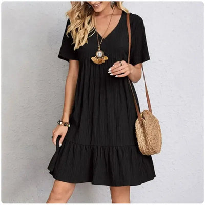 Annika | Elegantes Peplum Kleid für Damen kurzarm