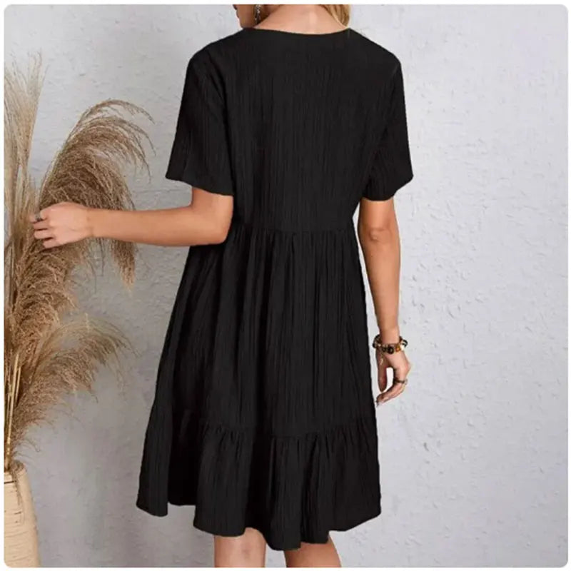 Annika | Elegantes Peplum Kleid für Damen kurzarm