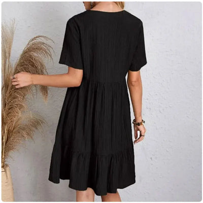Annika | Elegantes Peplum Kleid für Damen kurzarm